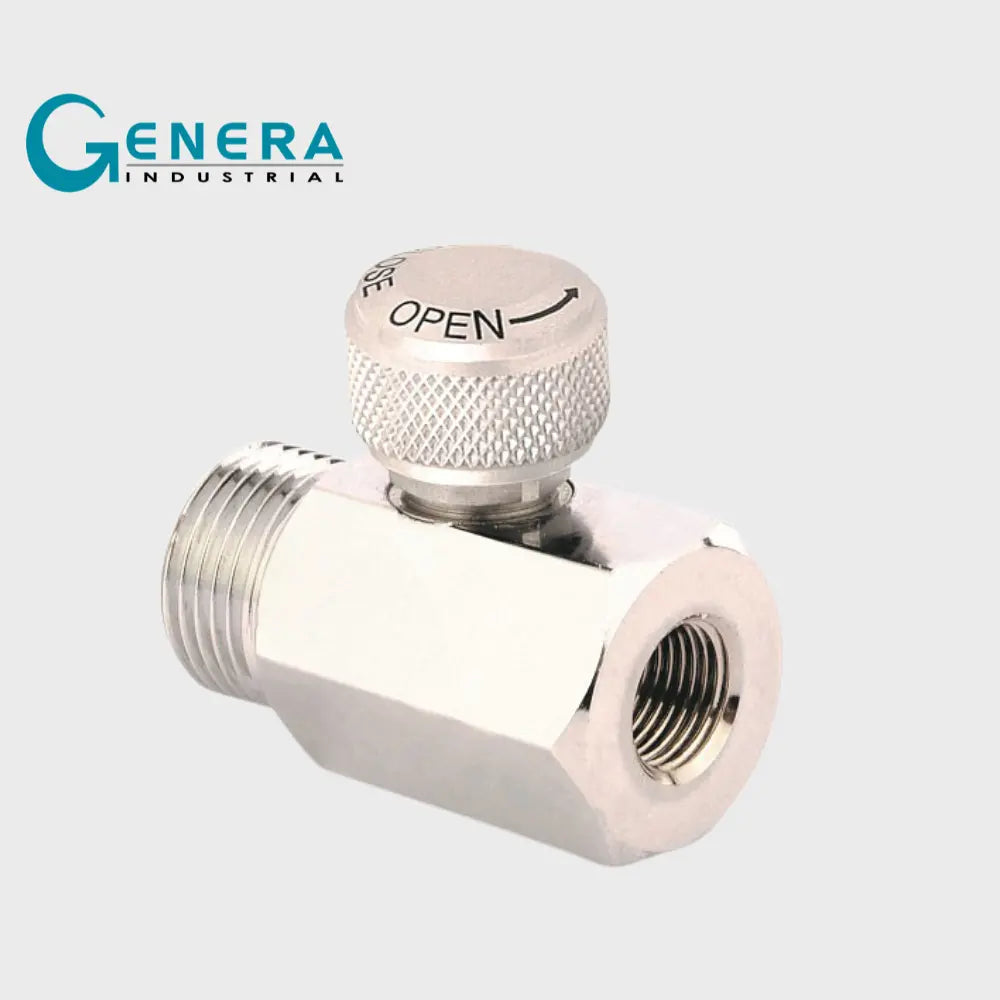 VALVULA DE AGUJA PARA PUESTO DE CONSUMO DE 3/8 BSPTM X 1/4 NPTF