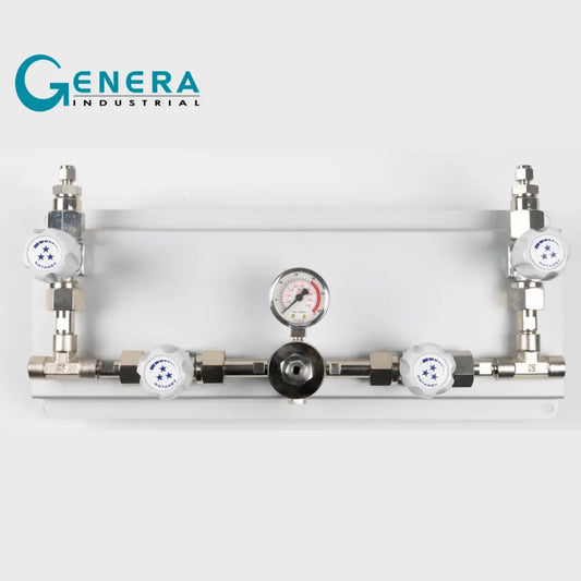 CENTRAL DE GASES MANUAL DOBLE MULTIGAS SERIE CM10SL DE IN 1/4" NPTF X OUT 1/4 OD BRCR CON VV DE SEGURIDAD